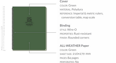 Waterproof notebook – Maxi Side Spiral