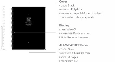 Waterproof notebook – Maxi Side Spiral