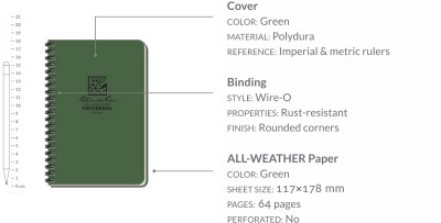 Waterproof notebook – Side Spiral Notebook