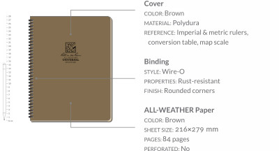 Waterproof notebook – Maxi Side Spiral