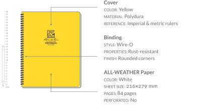 Waterproof notebook – Maxi Side Spiral