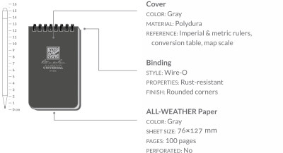 Waterproof notebook – Pocket Notebook 3/5”